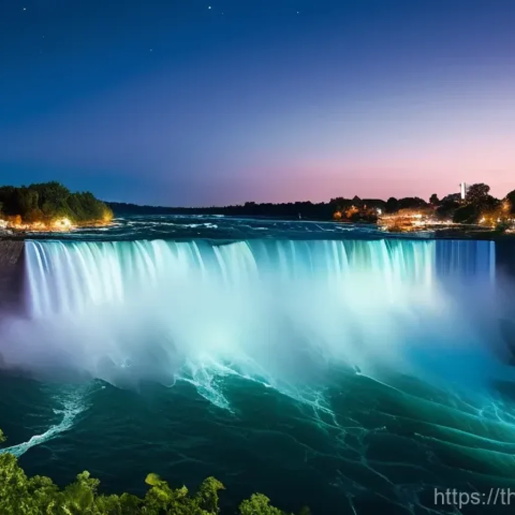 나이아가라 폭포 야경 - Here are three detailed image prompts in English, inspired by your description of Niagara Falls at n...