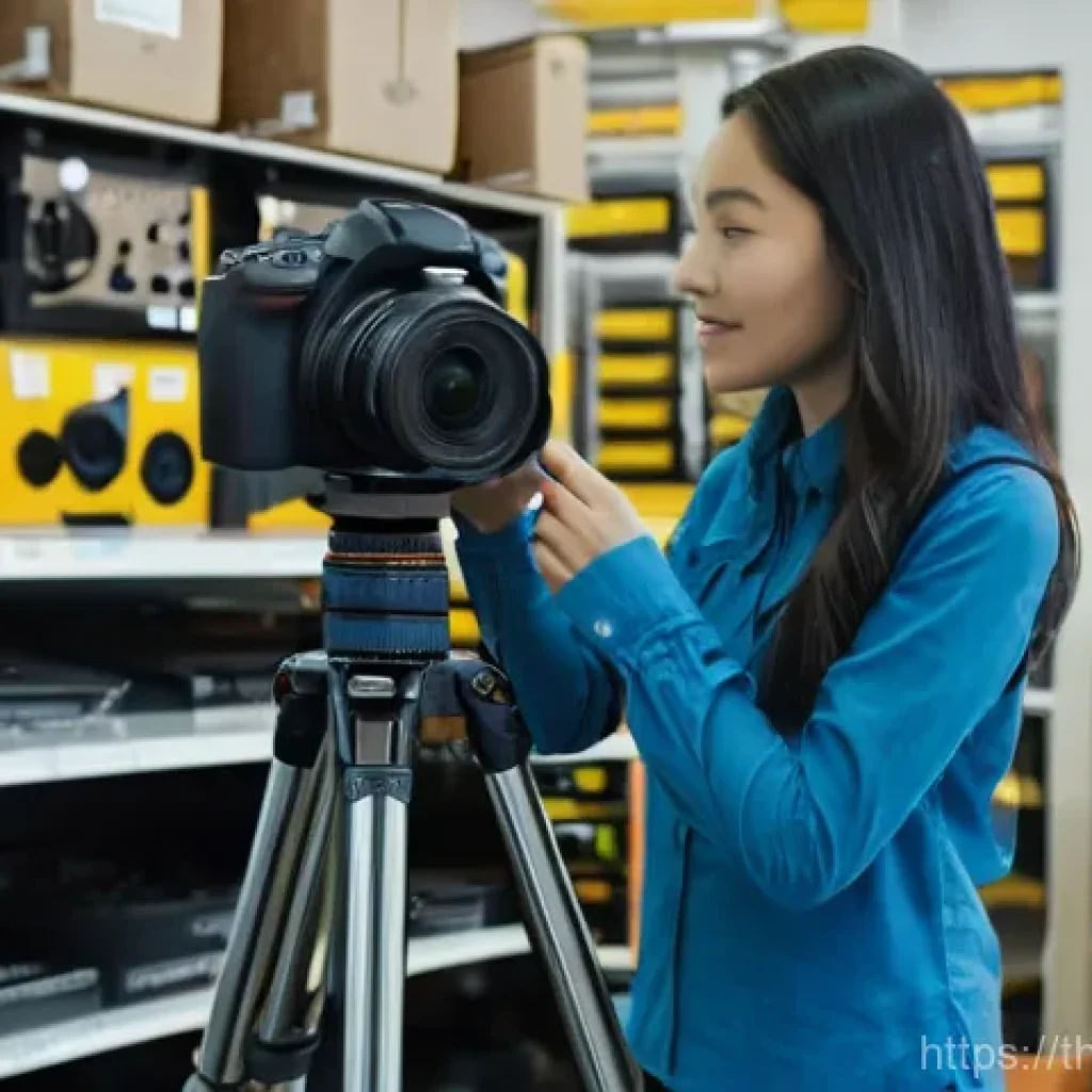야경 촬영을 위한 삼각대 세팅법 - **Prompt:** "A young, enthusiastic female photographer, dressed in practical outdoor attire (long-sl...